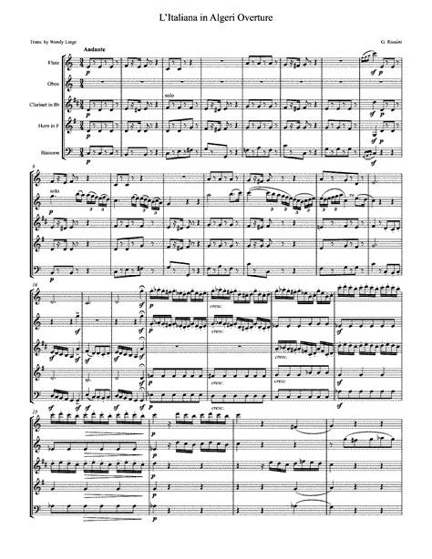 L Italiana In Algeri Rossini Gioacchino IMSLP Free Sheet Music