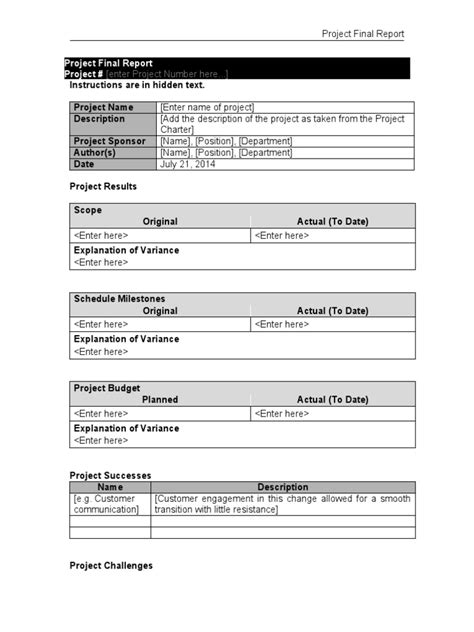 project final report template