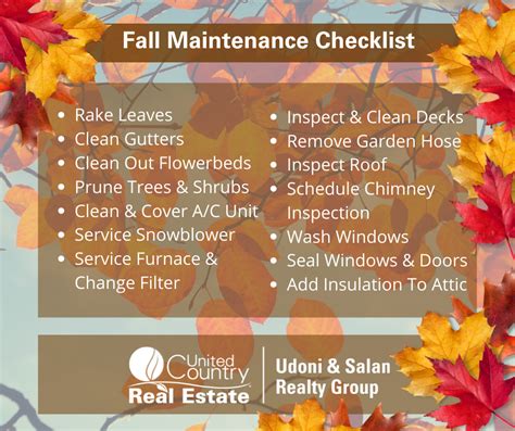 Fall Maintenance Udoni And Salan Realty Group