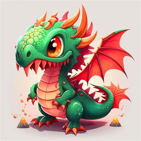 Premium AI Image | Cartoon Dragon Game Style Vector Illustration