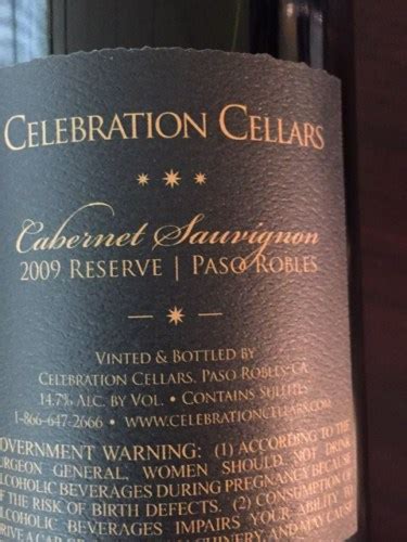 Celebration Cellars Reserve Cabernet Sauvignon Vivino US