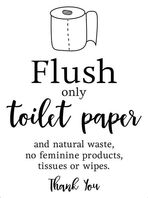 Flush Only Toilet Paper Sign New Signs