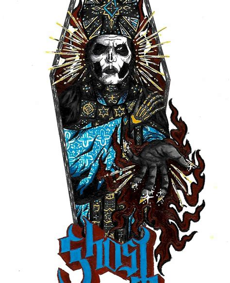 🎨papa Emeritus Iv By Crookedteethx ♝💙🎤 Ghost Papa Ghost And