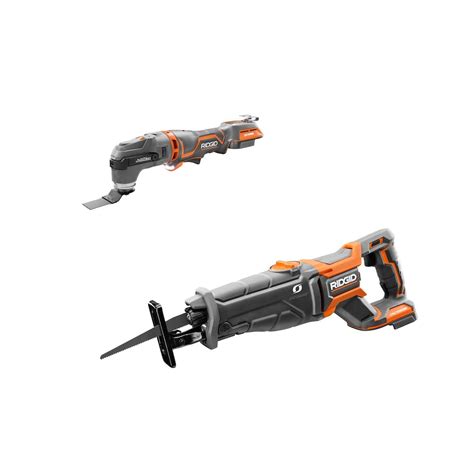 Ridgid 18v Octane Lithium Ion Cordless Brushless Kit With Reciprocating Saw And Multi Tool