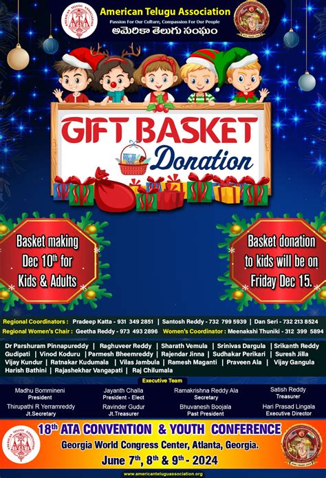 T Basket Donation American Telugu Association