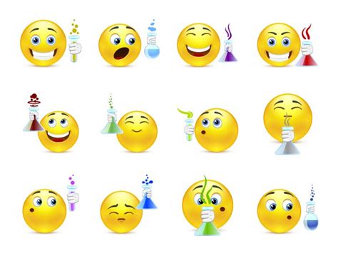 Yellow 3d Emoticons Set Funny Smiley Face Vector Image