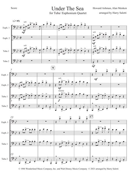 Under The Sea Arr Harry Salotti By Alan Menken Sheet Music For Brass