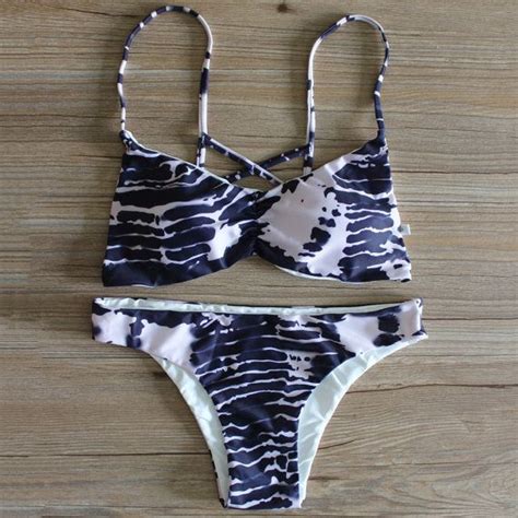 Tie Dye Printed Criss Cross Cheeky Brazilian Bikini Piece Set