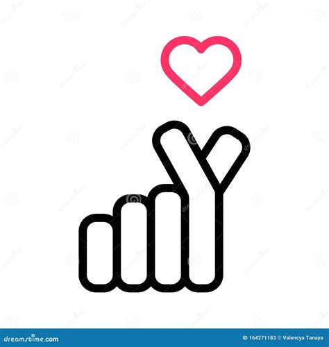 Hand Making Mini Heart Sign Icons Vector Illustration Stock Vector