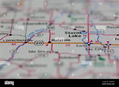 Holstein Iowa USA Shown on a Geography map or road map Stock Photo - Alamy