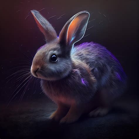 Premium Photo Rabbit On A Dark Background Easter Rabbit Bunny In The Dark