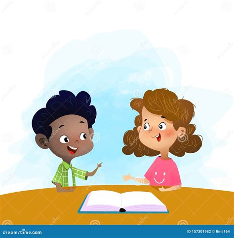 Two Kids Talking Stock Illustrations – 445 Two Kids Talking Stock ...