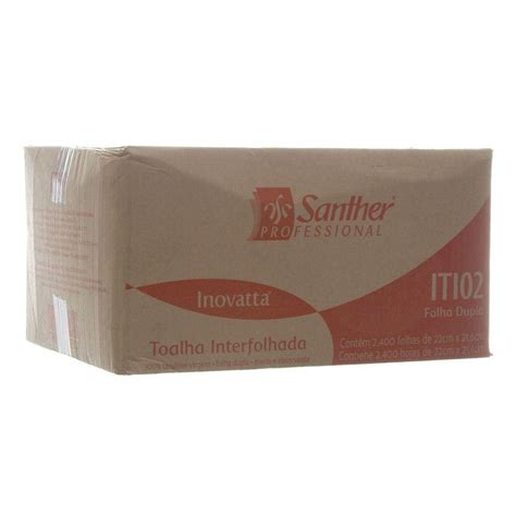 Papel Toalha Interfolhado D Fs Eco Fls Santher Fd C Folhas