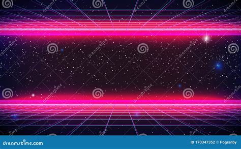 Synthwave Neon Background Bright Retro Future Pink Glowing Glitch