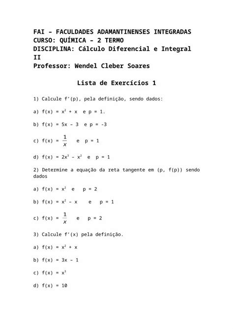 Doc Disciplina C Lculo Diferencial E Integral Ii Dokumen Tips