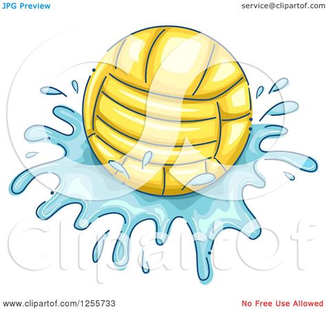 Clipart Of A Water Polo Ball And Splash Royalty Free Vector