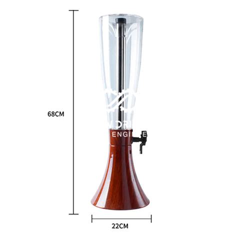 Beer Tower Dispenser With Stainless Steel Fresh Juicer Dispenser Wooden