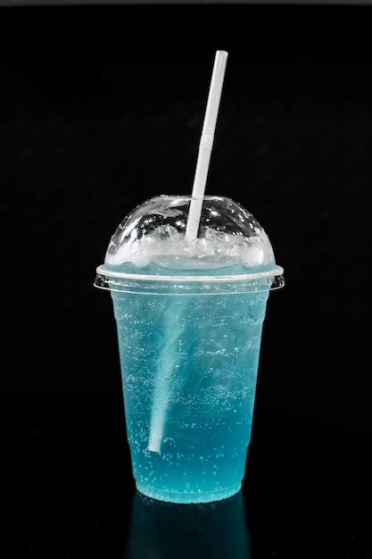 Premium Photo Italian Blue Soda With Black Isolated Background