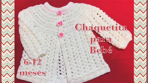 Chambrita o chaquetita para bebe en gancho fácil y rápida de hacer 103