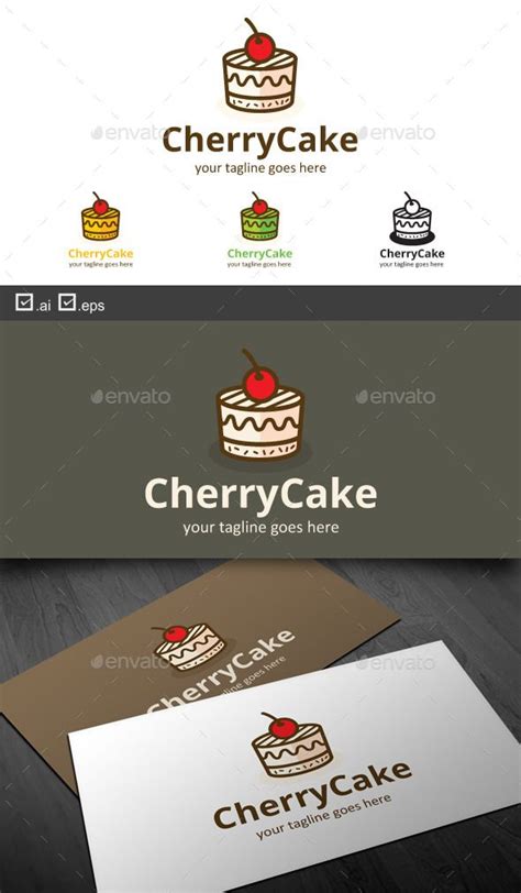 Cherry Cake Cherry Cake Cake Logo Design Cake Logo