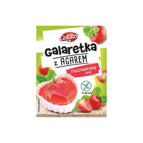 Galaretka O Smaku Truskawkowym Z Agarem W Proszku 45g PKUSKLEP