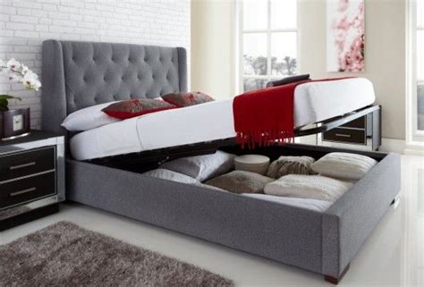 Richmond Upholstered Winged Ottoman Storage Bed Ottoman Storage Bed