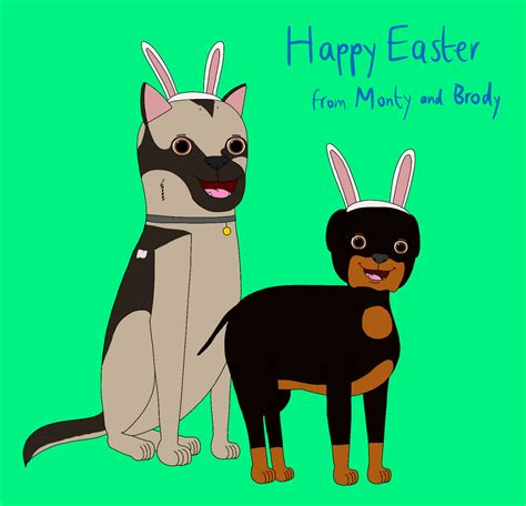 Happy Easter From Monty And Brody By Robsondoodle On Deviantart