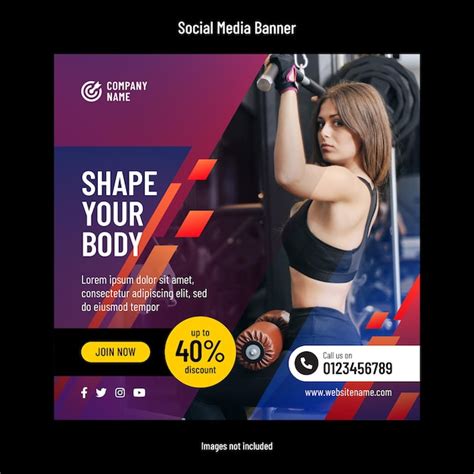 Premium Vector Fitness Training Social Media Banner