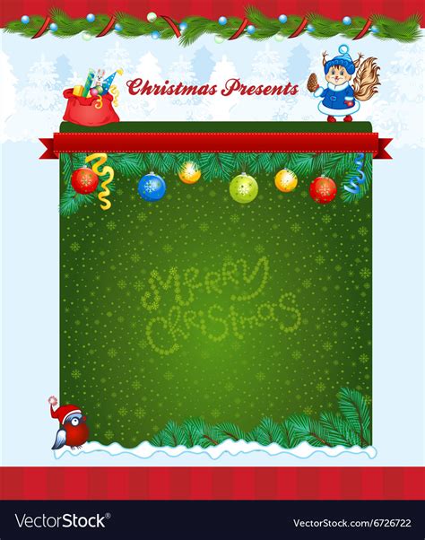 Winter Holiday Template Royalty Free Vector Image