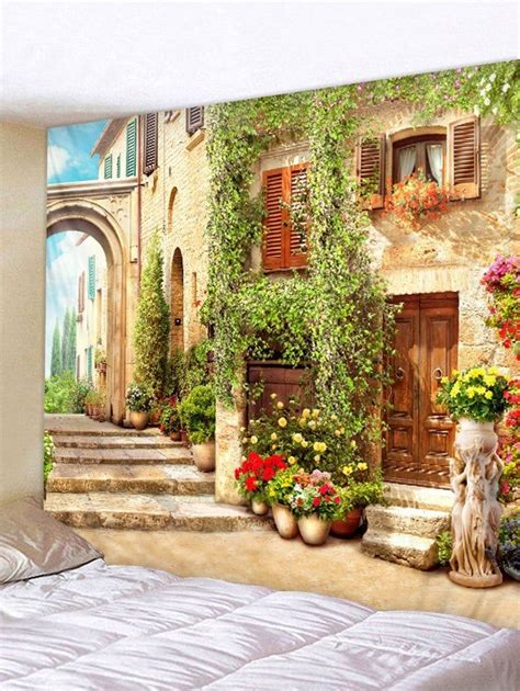 Photo Gallery Retro Architecture Print Tapestry Wall