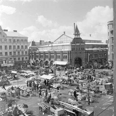 Östermalmstorg Mot Saluhallen 1960 Stockholm Gamla Foton Gamla