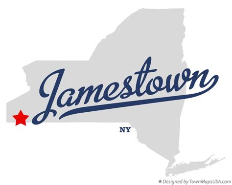 Map of Jamestown, NY, New York