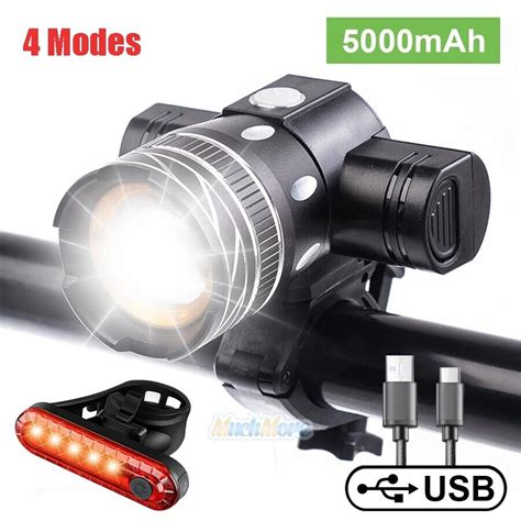 Lm Usb Rechargeable Led Mtb Bicycle Light Racing Headlight Rear