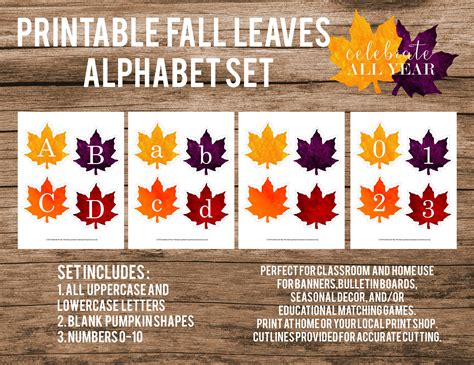 Free Printable Fall Alphabet Letters