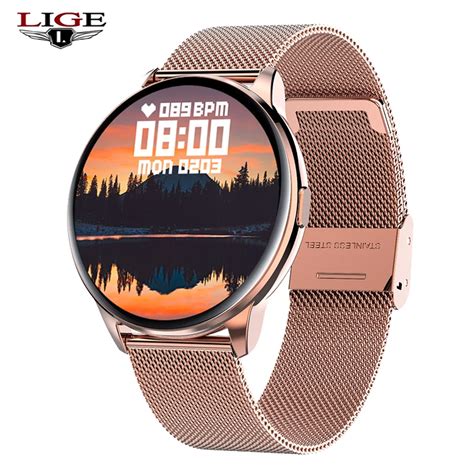 Lige Full Touch Smart Watch Women Ip68 Waterproof Bracelet Ecg Heart Rate Monitor Sleep