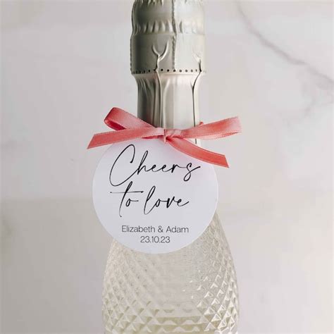 Editable PDF Cheers To Love Wedding Favor Tag Mini Champagne Favour