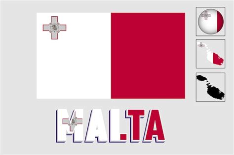 Premium Vector Malta Map And Flag In Vector Illustration