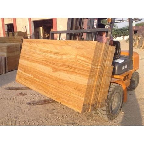 Yellow Polished Khatu Teak Sandstone For Wall Tile Thickness Mm