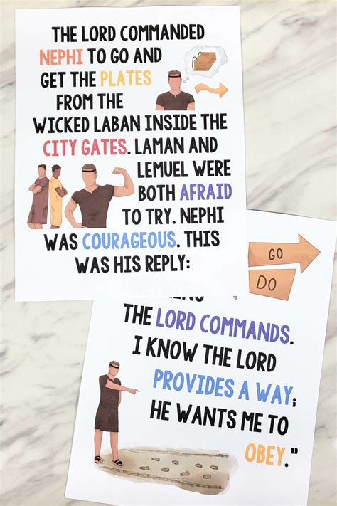 Nephi S Courage Flip Chart Lyrics Primary Singing