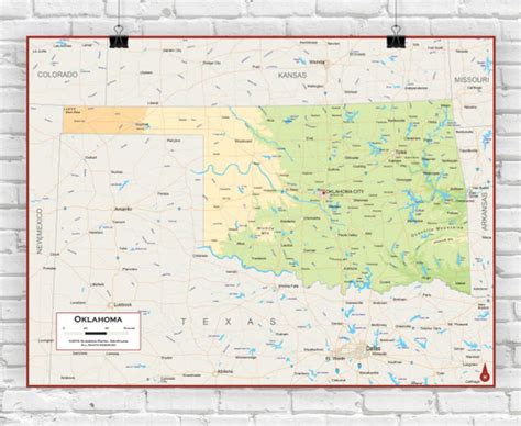 Oklahoma State Wall Maps World Maps Online