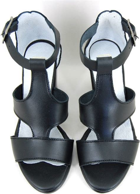 Stravers Sandalen Met Bandjes En Hak Maat 45 Zwart Grote Maten Peep Toe Sandalen