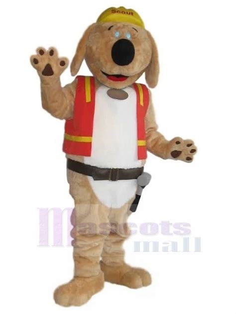 Construction Worker Scout Dog Mascot Costume in Work Cloth Animal