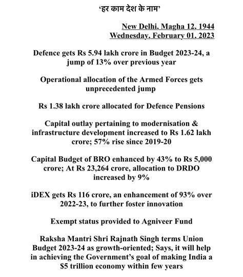 Livefist On Twitter Summary Of The Indian Defence Budget 2023