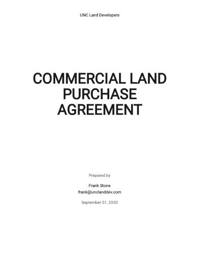 Land Purchase Agreement Examples Format Pdf