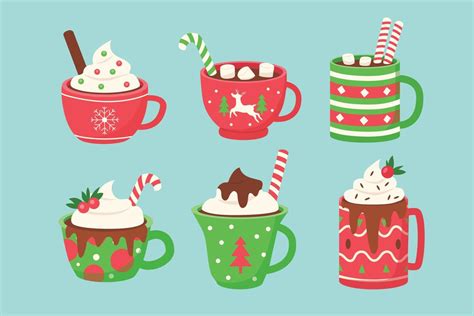 Cute Hot Chocolate Vector Set Vector Art At Vecteezy