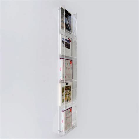 Acrylic Card Display Rack Wall Mounted Up To Pockets