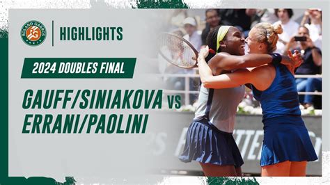 Gauff Siniakova Vs Errani Paolini Doubles Final Highlights Roland