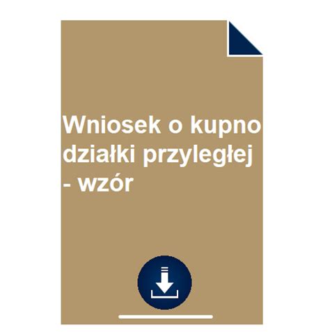 Wniosek o kupno działki przyległej wzór POBIERZ