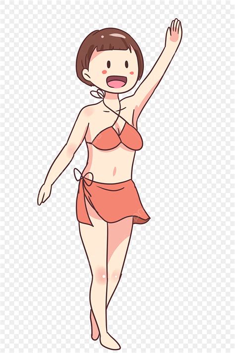 Cartoon Swimsuit Hd Transparent Sexy Swimsuit Cartoon Illustration