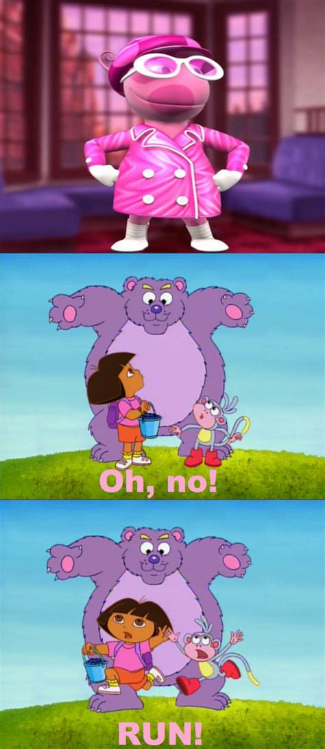 Lady In Pink Backyardigans Scares Dora And Boots By Ehrisbrudt On